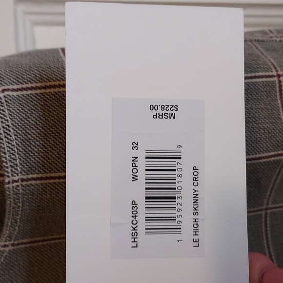 Frame Le High Skinny Crop Plaid Jeans Size 32 - Picture 7 of 13